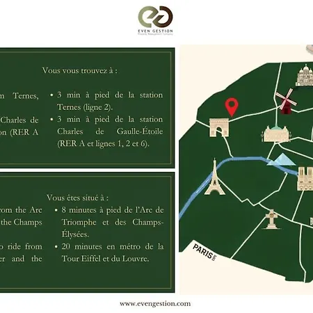0#2people#wagram#1bedroom#ternes * Paris